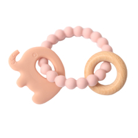 Baby Elephant Silicone Teether Pink By Splosh