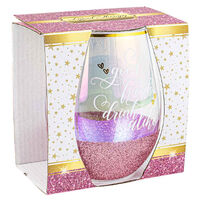 Glitterati Stemless Good Friends Drink Alike Wine Glass
