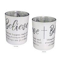 Religious Gifting Shine Bright Candle Holder - Believe