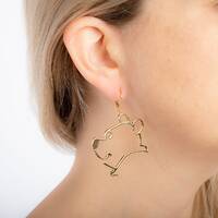 Disney Couture Kingdom - Winnie the Pooh - Outline Drop Earrings Yellow Gold