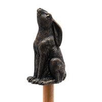 Jardinopia Cane Companion - Antique Bronze Moongazing Hare