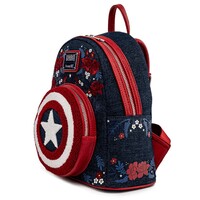 Loungefly Marvel - Captain America Floral Shield Mini Backpack