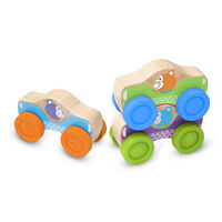 Melissa & Doug First Play - Wooden Animal Stacking Cars