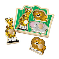 Melissa & Doug Jumbo Knob Puzzle - Jungle Friends 3pc