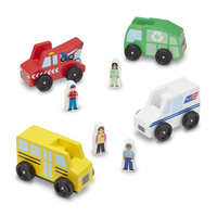 Melissa & Doug Classic Toy - Community Vehicle Set