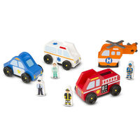 Melissa & Doug Classic Toys - Emergency Vehicle Set