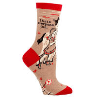 Blue Q Womens Crew Socks - I Hate Everyone