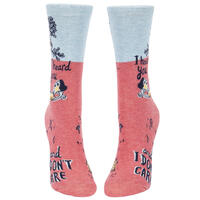 Blue Q Womens Crew Socks - I Heard You and I Don't Care