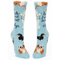 Blue Q Womens Crew Socks - People To Meet: Dogs