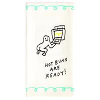 Blue Q Tea Towel - Hot Buns Are Ready