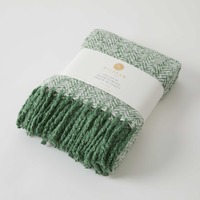 Pilbeam Living - Herringbone Throw Forest Green