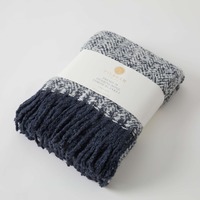 Pilbeam Living - Herringbone Throw Navy