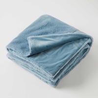 Pilbeam Living - Vintage Blue Muse Faux Fur Throw Blanket