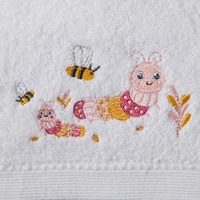 Pilbeam Baby Jiggle & Giggle - Little Critters Pink Bath Towel & Face Washer Set