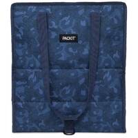 Packit Freezable Grocery Tote Bag - Heather Leopard Navy