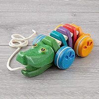 PlanToys Push & Pull - Rainbow Alligator