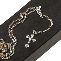 Rosary Beads Crystal Ab 4mm - Pink