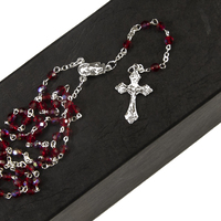 Rosary Beads Crystal Ab 4mm - Ruby