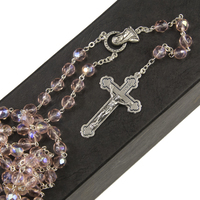 Rosary Beads Crystal Ab 7mm - Pink
