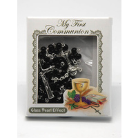 First Communion Rosary - Black