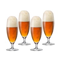 Bohemia Bar Beer Glasses - 380ml Thin Stem (Set of 4)