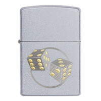 Zippo Lighter - Dice Satin Chrome