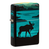 Zippo Lighter - Moose Landscape