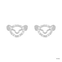Disney x Short Story Earrings The Lion King Simba Face Stencil - Silver