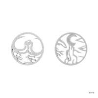 Disney x Short Story Earrings The Lion King Outlands Stencil - Silver
