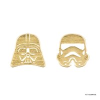 Star Wars x Short Story Earrings - Darth Vader & Stormtrooper - Gold