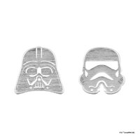 Star Wars x Short Story Earrings - Darth Vader & Stormtrooper - Silver
