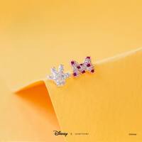 Disney X Short Story Earrings Mickey Gloves & Bow - Diamante
