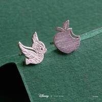 Disney x Short Story Earrings Blue Bird And Apple - Silver