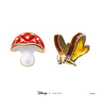 Disney x Short Story Earrings Mushroom And Butterfly - Epoxy