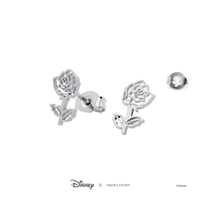 Disney x Short Story Earrings Belle's Rose - Silver