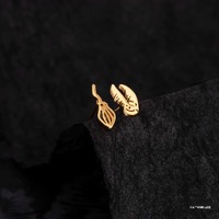 Harry Potter x Short Story Earrings - Nimbus 2000 & Snitch - Gold