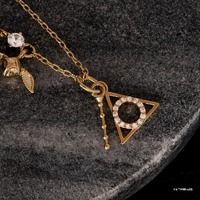 Harry Potter x Short Story Necklace - Deathly Hallows - Gold