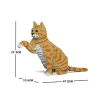 Jekca Animals - Tabby Cat Ginger Pawing 27cm