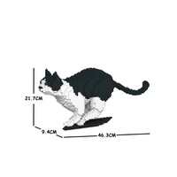 Jekca Animals - Black & White Cat Running 21cm