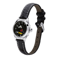 The Original Mickey Collection Watch - Silver + Croc Black 25mm
