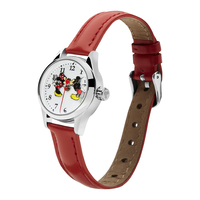 The Original Mickey Collection Watch - Silver + Red 25mm Ft Mickey and Minnie