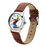 The Original Mickey Collection Watch - Silver + Brown 35mm Ft Bold Goofy
