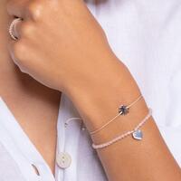 Thomas Sabo Charm Club - Heart with Rose Quartz Silver Bracelet