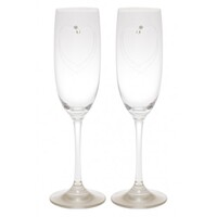Diamante Heart Flute - (Set of 2)