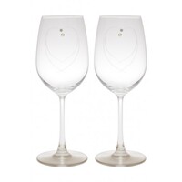 Diamante Heart Wine Glass - (Set of 2)