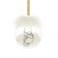 Disney Christmas By Widdop And Co Bauble - Feather Glass Pooh & Piglet