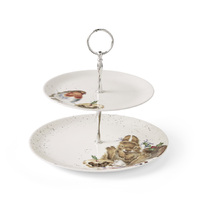 Royal Worcester Wrendale Designs 2-Tier Cake Stand - Robbin & Bunny