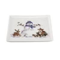 Royal Worcester Wrendale Christmas Square Snowman Plate