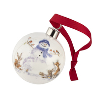 Royal Worcester Wrendale Christmas Bauble - Gathered All Around Snowman