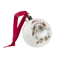 Royal Worcester Wrendale Christmas Bauble - Ho Ho Ho Rabbit